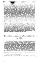 La condition des jeunes travailleurs en Palestine en 1925