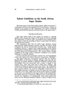 Labour conditions on the South African sugar estates