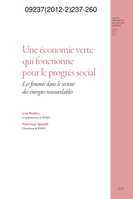Une économie verte qui fonctionne pour le progrès social: les femmes dans le secteur des énergies renouvelables