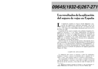 Los resultados de la aplicación del seguro de vejez en España