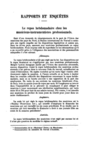 Le repos hebdomadaire chez les musiciens-instrumentistes professionnels