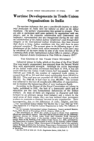 Wartime developments in trade union organisation in India