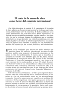 El costo de la mano de obra como factor del comercio internacional
