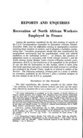 Recreation of North African workers employed in France