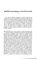 Stabilité économique et sécurité sociale