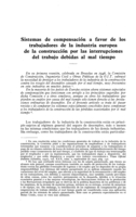 Sistemas de compensación a favor de los trabajadores de la industria europea de la construcción por las interrupciones del trabajo debidas al mal tiempo
