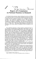 Report of a commission on national pensions in Denmark