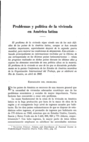 Problemas y política de la vivienda en América latina