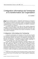 L'intégration informatique de l'entreprise et la transformation de l'organisation