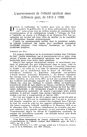 L'accroissement de l'effectif syndical dans différents pays, de 1913 à 1920