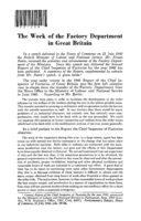 The work of the factory department in Great Britain