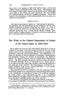 The work of the federal department of labour of the United States in 1923-1924