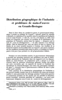 Distribution géographique de l'industrie et problèmes de main-d'œuvre en Grande-Bretagne