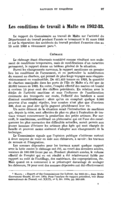 Les conditions de travail à Malte en 1932-33
