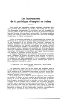 Les instruments de la politique d'emploi en Suisse