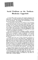 Social problems on the northern Rhodesian copperbelt