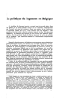 La politique du logement en Belgique