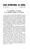 Les problèmes de travail et de politique sociale et la guerre