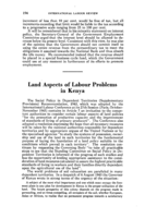 Land aspects of labour problems in Kenya