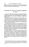 L'inspection du travail en Australie méridionale en 1922