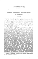 Quelques phases de la politique agraire de l'Angleterre