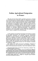 Italian agricultural emigration to France