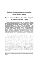 Labour-management co-operation in the undertaking: recent surveys in France, the United Kingdom, the United States and Canada