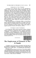The employment of prisoners of war in Canada