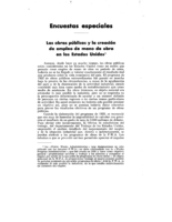 Las obras públicas y la creación de empleo de mano de obra en los Estados Unidos