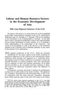 Labour and human resource factors in the economic development of Asia: fifth Asian Regional Conference of the ILO