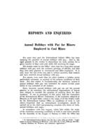 Annual holidays with pay for miners employed in coal mines