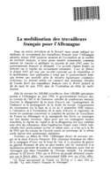 La mobilisation des travailleurs français pour l'Allemagne