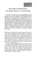 Prevention of unemployment with special reference to Great Britain