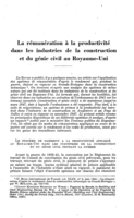 La rémunération à la productivité dans les industries de la construction et du génie civil au Royaume-Uni