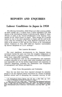 Labour conditions in Japan in 1950