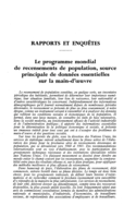 Le programme mondial de recensements de population, source principale de données essentielles sur la main-d'œuvre