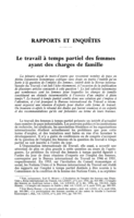 Le travail à temps partiel des femmes ayant des charges de famille