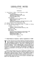 United States of America: labour legislation of 1920