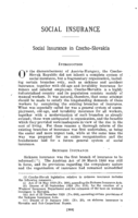 Social insurance in Czecho-Slovakia