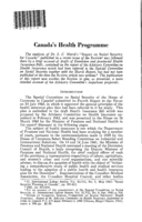 Canada's health programme