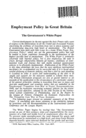 Employment policy in Great Britain: the government's white paper