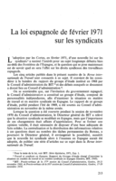 La loi espagnole de février 1971 sur les syndicats