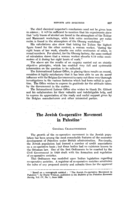 The Jewish co-operative movement in Palestine