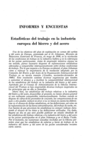 Estadísticas del trabajo en la industria europea del hierro y del acero