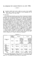 La situation de la main-d'oeuvre en avril 1921