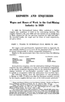 Wages and hours of work in the coal-mining industry in 1929