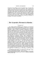 The co-operative movement in Palestine