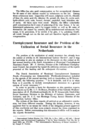 Unemployment insurance and the problem of the unification of social insurance in the Netherlands