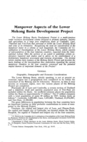 Manpower aspects of the lower mekong basin development project