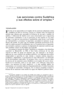 Las sanciones contra Sudáfrica y sus efectos sobre el empleo